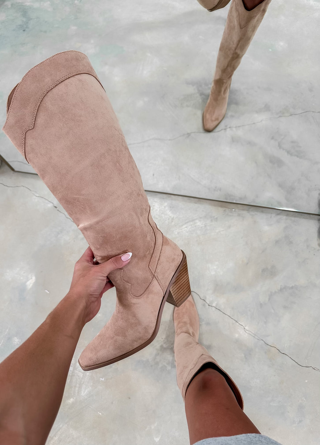 Sophia Western Taupe Boots