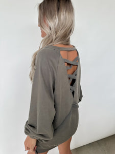 Madi Casual Rust Charcoal Sweatshirt (cross in back)