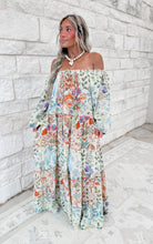 Load image into Gallery viewer, Where To Next? Long Sleeve Shirred Neckline Maxi Printed Dress