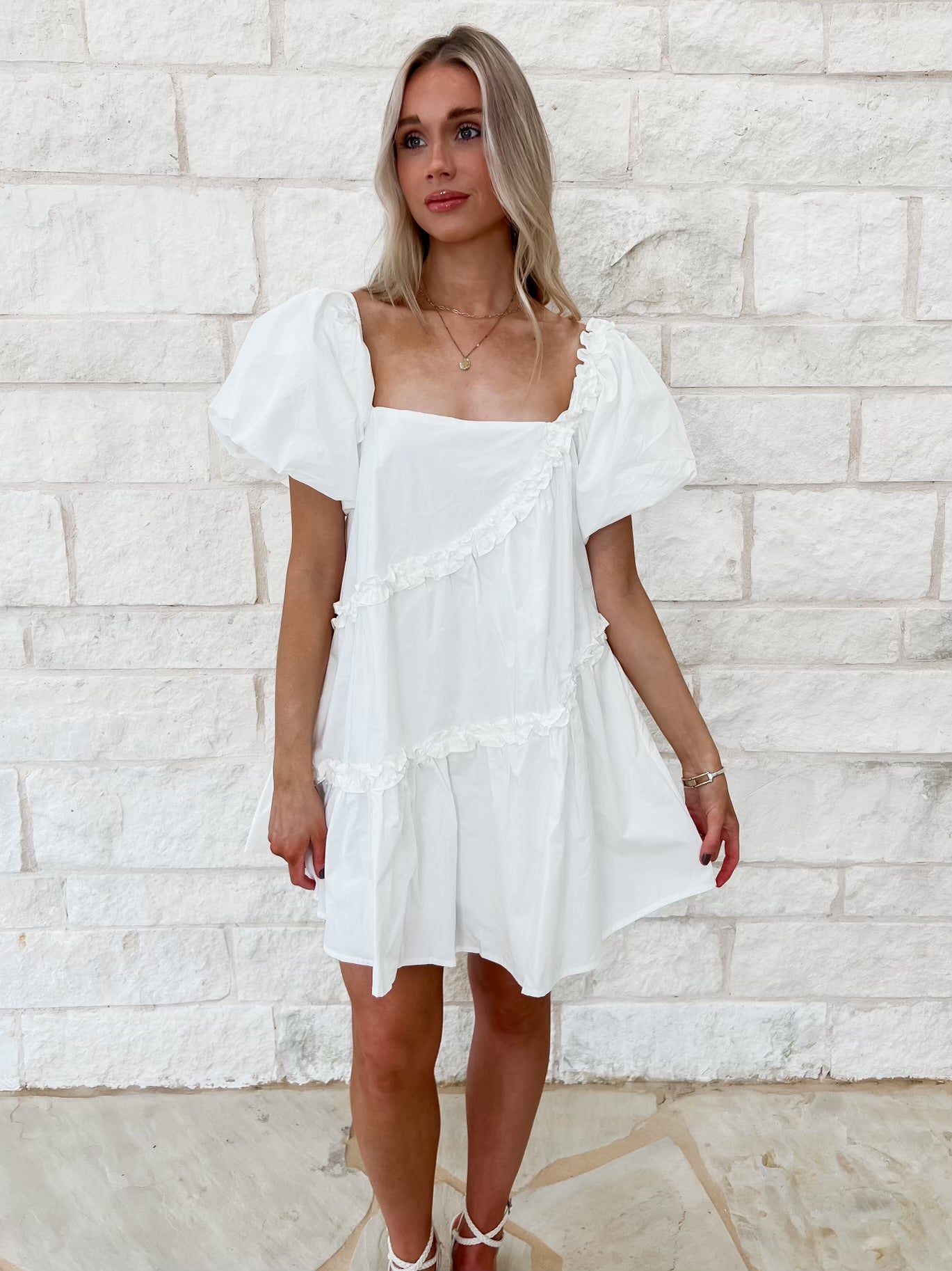 Just For Me Asymmetrical Poplin Mini Dress