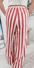 Load image into Gallery viewer, Give Me More Striped Wide Leg Pants - Vintage Red