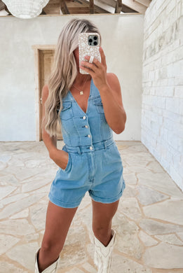 Sarah Denim Romper