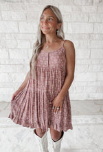 Load image into Gallery viewer, Whispering Winds Floral Button Mini Dress