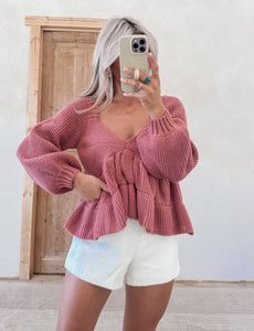 Madelyn Babydoll Sweater Top