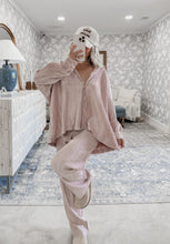 Load image into Gallery viewer, Making Memories Last Shimmer Button Down &amp; Pant Set