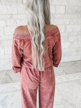Load image into Gallery viewer, Livy Washed Berry Off The Shoulder Jumpsuit