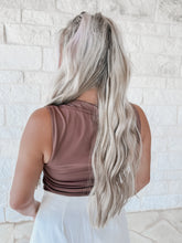 Load image into Gallery viewer, Won’t Back Down Squareneck Ruched Tank Top - Brown