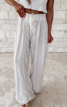 Load image into Gallery viewer, Caught In The Breeze Linen Striped Wide Leg Pants - Taupe