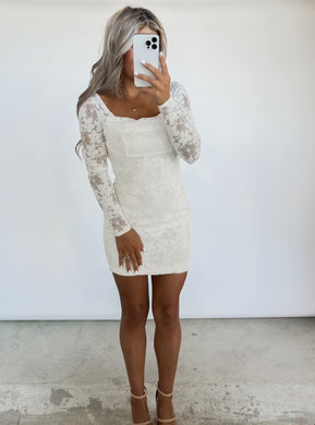 Perfect Evening White Lace Dress