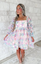 Load image into Gallery viewer, Gathered In Grace Square Floral Babydoll Mini Dress