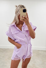 Load image into Gallery viewer, Trendy Talk Lavender Romper