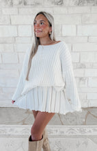 Load image into Gallery viewer, Stay The Path Long Sleeve Tunictop + Pleated Skirt Set - Cream