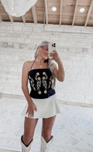 Load image into Gallery viewer, Daring Diva Western Floral Embroidered Corset Lace Up Top