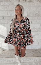 Load image into Gallery viewer, Kelsey Floral Black Belted Dress
