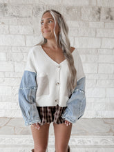 Load image into Gallery viewer, Midnight Stitch Denim Sleeve Cardigan