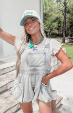 Load image into Gallery viewer, On Good Terms Dark Olive Bubble Overall Romper (FINAL SALE)