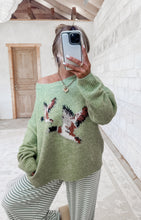 Load image into Gallery viewer, Flying Ducks Graphic Knit Sweater - Spring Green