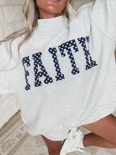 Load image into Gallery viewer, Faith Embroidered Polka - Dot Mock Neck Sweatshirt
