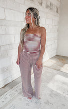 Load image into Gallery viewer, Easy Confidence Striped Bandeau Top &amp; Wide Pants