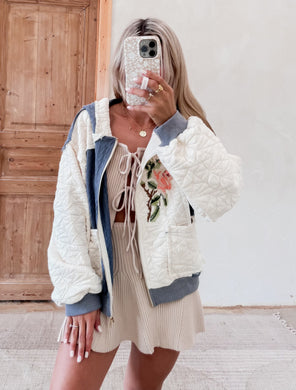 Make A Difference Embroidery Quilted Jacket