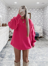 Load image into Gallery viewer, Hold Me Tight Oversized Knit Sweater Dress - Hot Pink (FINAL SALE)
