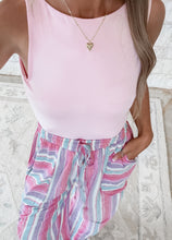 Load image into Gallery viewer, Off The Edge Striped Cotton Gauze Pants - Red / Blue