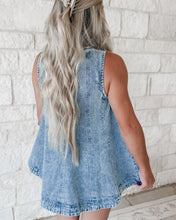 Load image into Gallery viewer, Bonnie Denim Longline Sleeveless Top and Shorts Set