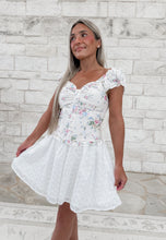 Load image into Gallery viewer, Tomorrow Will Come Floral Ruffled Detailed Eyelet Mini Dress - Cream Multi