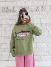 Load image into Gallery viewer, Fish Sweater with "Catch &amp; Release" Embroidery