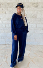 Load image into Gallery viewer, Vivi Navy Knit Jumpsuit