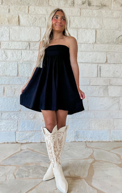 Elise Black Babydoll Tube Dress