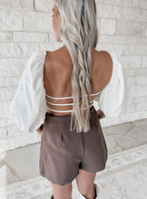 Load image into Gallery viewer, Daisy Fields Puff Sleeve Open Back Bodysuit