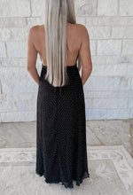 Load image into Gallery viewer, Bound To Be Black Polka Dot Halter Open Back Maxi Dress