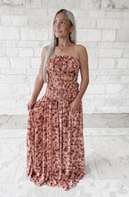 Load image into Gallery viewer, Fell Into Place Strapless Smocked Floral Maxi Dress