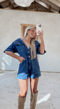 Load image into Gallery viewer, Making My Rounds Washed Denim Romper