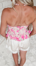 Load image into Gallery viewer, Selina Floral Peplum Corset Top