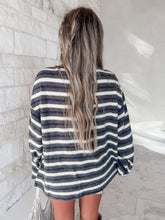 Load image into Gallery viewer, All In The Lines Oversized Striped Long Sleeve Tee - Navy / Olive
