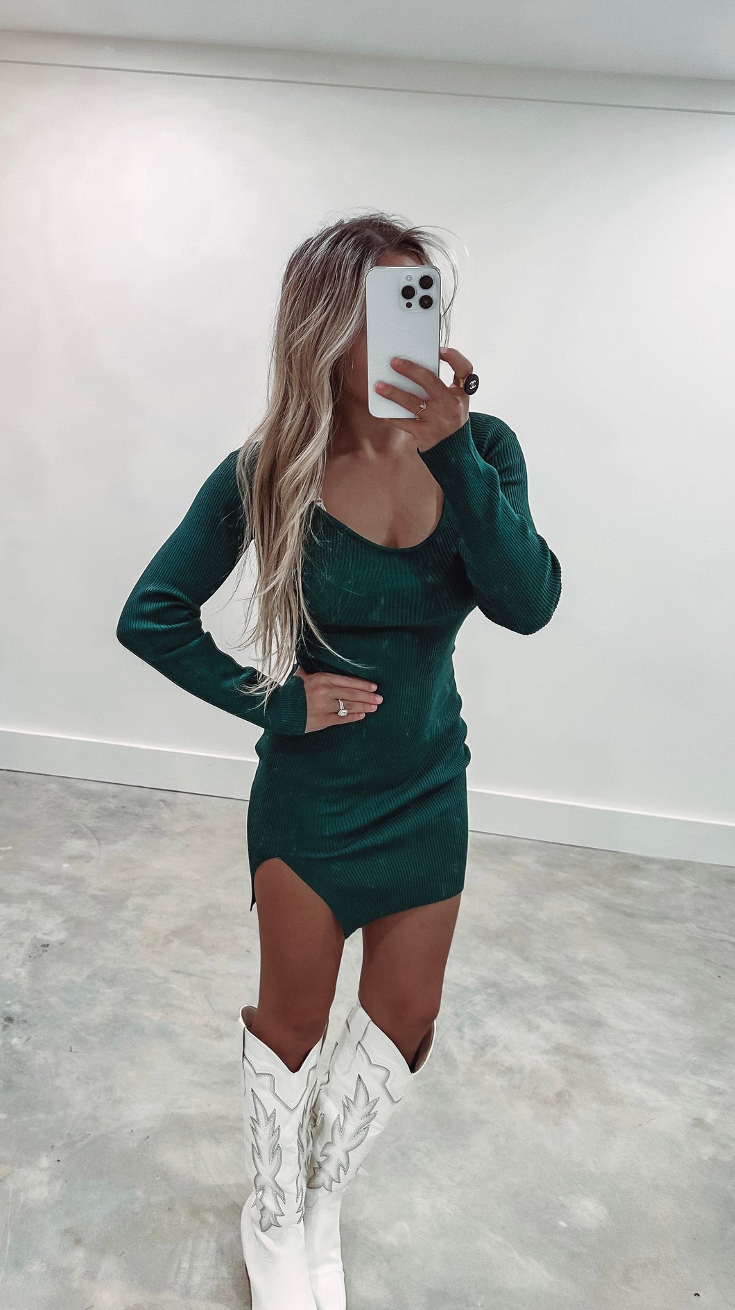 Weekend Out Hunter Green Dress