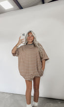 Load image into Gallery viewer, No Reason To Wait Stripe Big Tee Dress - Brown