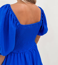Load image into Gallery viewer, On Vacation Blue Smocked Tiered Maxi