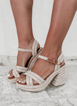 Load image into Gallery viewer, Part Of Spring Tan Raffia Heels
