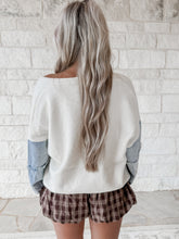 Load image into Gallery viewer, Midnight Stitch Denim Sleeve Cardigan
