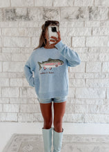 Load image into Gallery viewer, Fish Sweater with "Catch &amp; Release" Embroidery