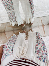 Load image into Gallery viewer, Through The Seasons Double Gauze Lace Patchwork Ruffle Pants - Natural