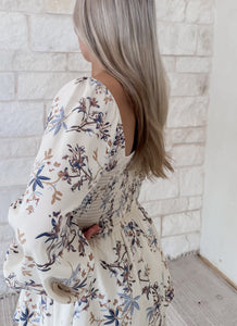 Breathe Easy Floral Smocked Ruffle Layered Midi