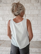 Load image into Gallery viewer, Leanne Scoop Cotton Knit Tank - White