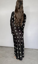 Load image into Gallery viewer, Georgia Polka Dot Satin Long Sleeve Dress