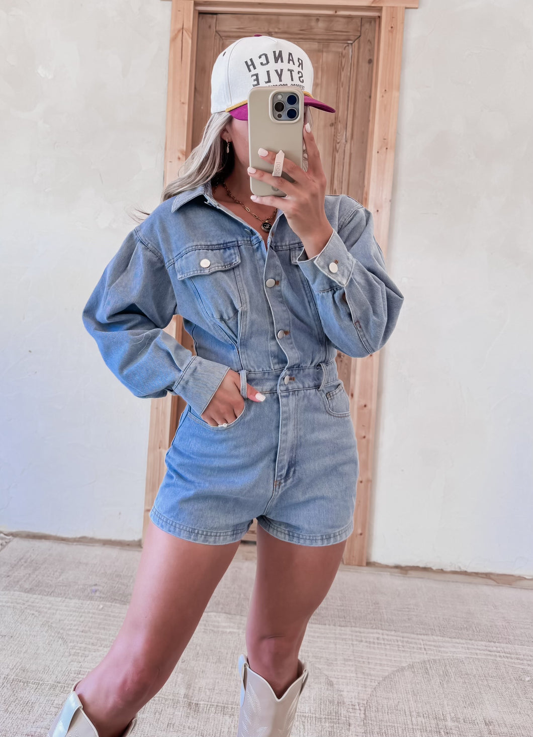 On The Town Denim Romper