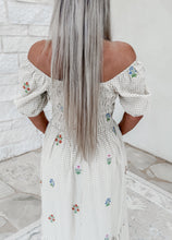 Load image into Gallery viewer, Caught In A Daydream Gingham Embroidered Smocked Maxi Dress