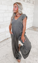 Load image into Gallery viewer, Coffee Run V Neck Jumpsuit - Charcoal